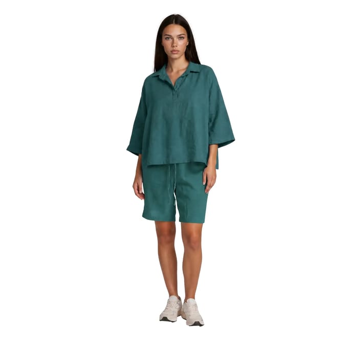 Bermuda voor dames Haris Cotton Essentials Knot Waist Slant Pocket