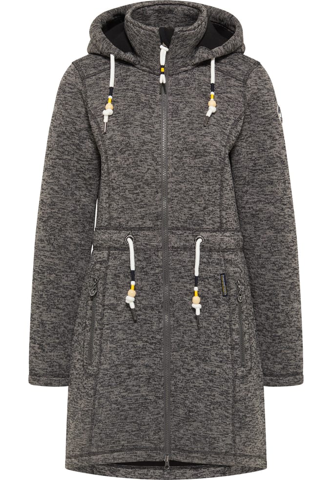 Schmuddelwedda Gebreide fleece jas fraully Dames grijs melange