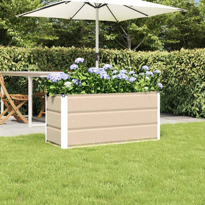 vidaXL - Plantenbak - Ivoor - 100 - x - 40 - x - 45 - cm - Staal