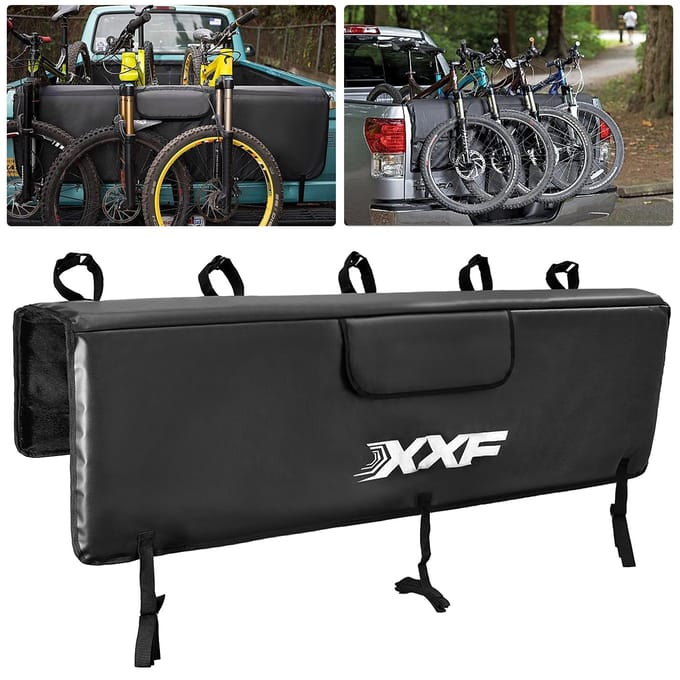 Achterklepbeschermingspad Mountainbike-pick-uppad met 5 bevestigingsriemen voor fietsframe voor vrachtwagen zwart