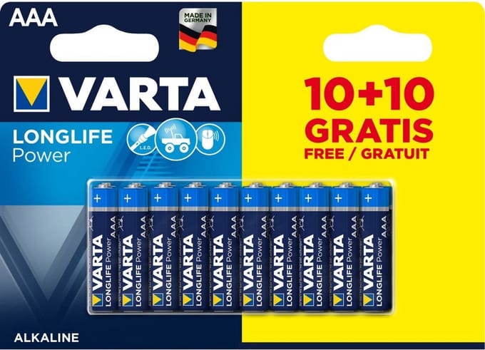 Varta Longlife Power - AAA Alkaline Batterijen - 200 stuks (10 x 20)