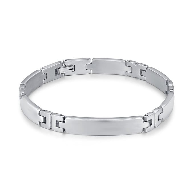 Twice As Nice Armband in edelstaal, mat, blinkend, rechthoek 21cm