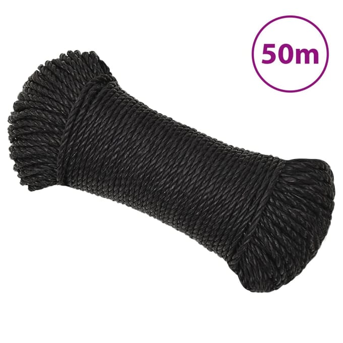 vidaXL - Werktouw - 8 - mm - 50 - m - polypropeen - zwart