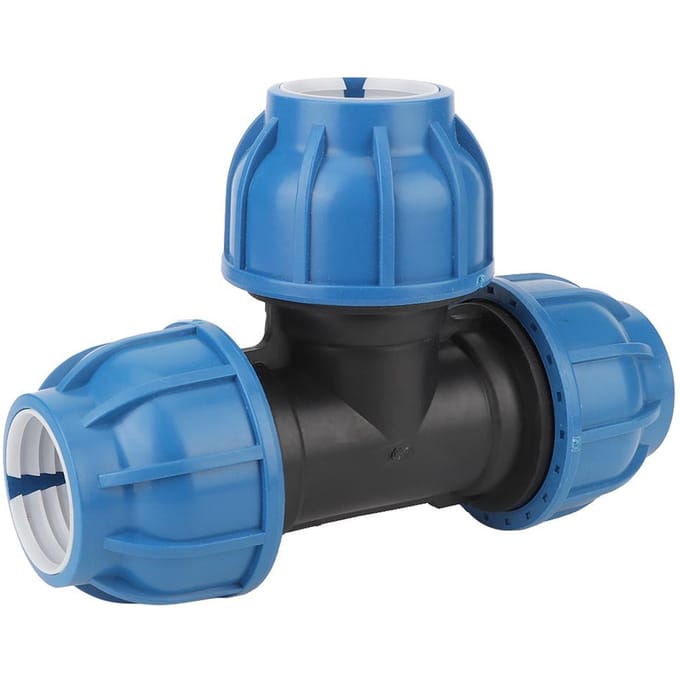 PE Plastic Waterleiding Fitting Accessoires 50mm T-stuk Connector voor Pijpaansluiting