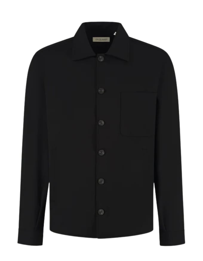 Duquezzi Wool Blend Overshirt Overshirts Zwart Dqa50026007