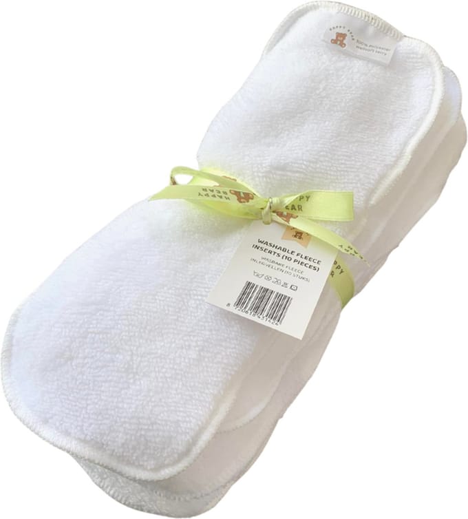 Wasbare fleece inlegvellen - 10 stuks - HappyBear - wasbare luiers - OEKO TEX 100