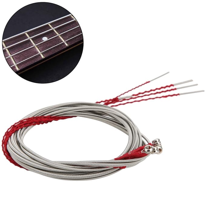 5 Stuks Stalen Basgitaarsnaren Muziekinstrument Accessoires voor Gitaar Beginner gray