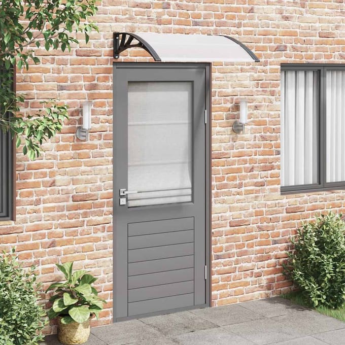 vidaXL - Deurluifel - 100x75 - cm - polycarbonaat - zwart - en - transparant