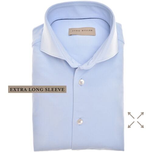 John Miller Overhemd Slim-Fit Hyperstretch Extra Long Sleeve Mouwlengte 7 Licht Blauw / male