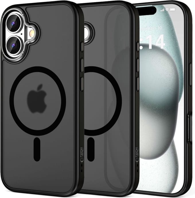 TECH-PROTECT MAGEDGE MAGSAFE IPHONE 16 MAT ZWART/GUNMETAAL