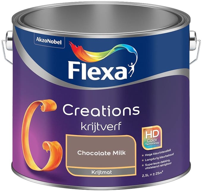 Flexa - Creations Muurverf Krijt - Chocolate Milk - Mengverf - 2,5 L