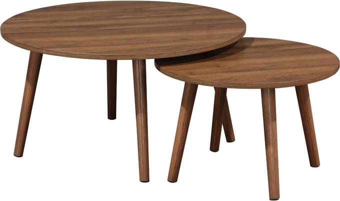 sweeek - 2 ronde salontafels, nepal, ø70 x h 38cm / ø50 x h34cm