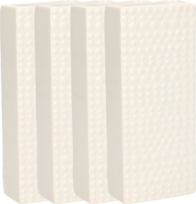 Gerimport Waterverdamper - 8x - creme wit - keramiek - 400 ml - radiatorbak luchtbevochtiger - 7,4 x 17,7 cm