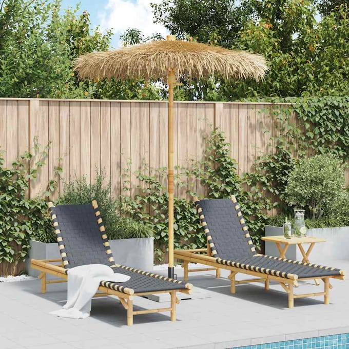 vidaXL - Tiki - Paraplu - met - Bananenblad - Luifel - 180 - cm - Bamboe