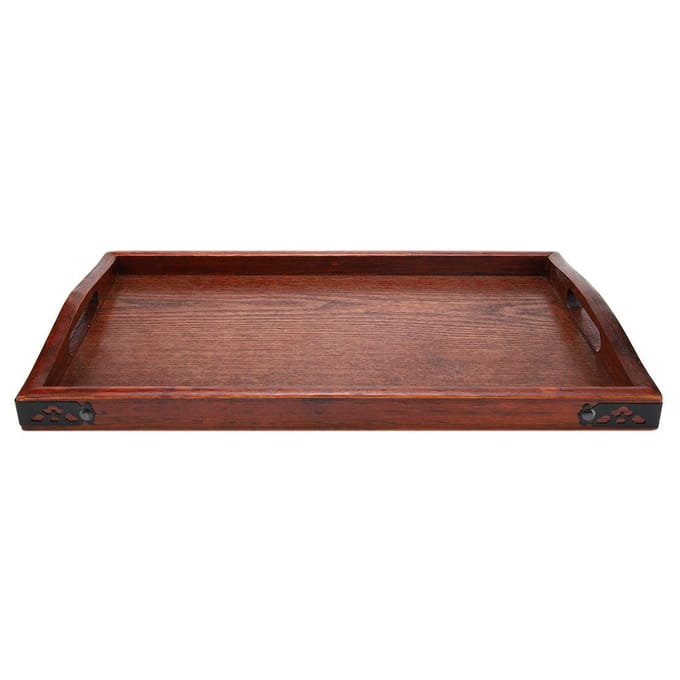 Multifunctioneel Houten Serveerblad Bord voor Theeservies Fruit Snoepjes Eten Thuis Hotel  (S) brown