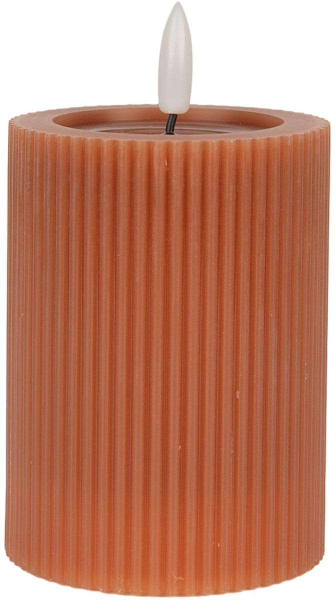 Clayre & Eef LED Kaars Ø 8x13 cm Bruin Wax
