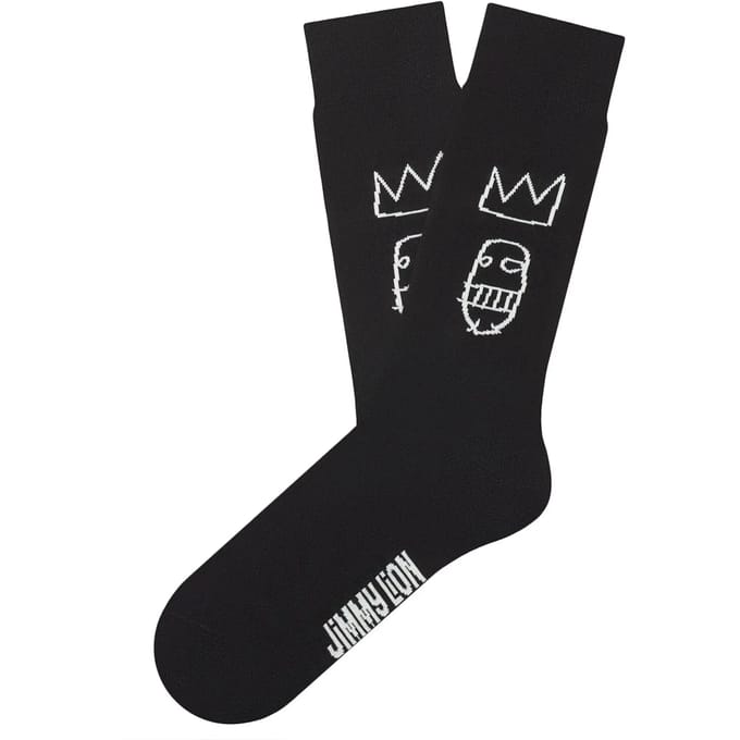 Jimmy Lion unisex sokken basquiat sugar ray robinson zwart (Basquiat)
