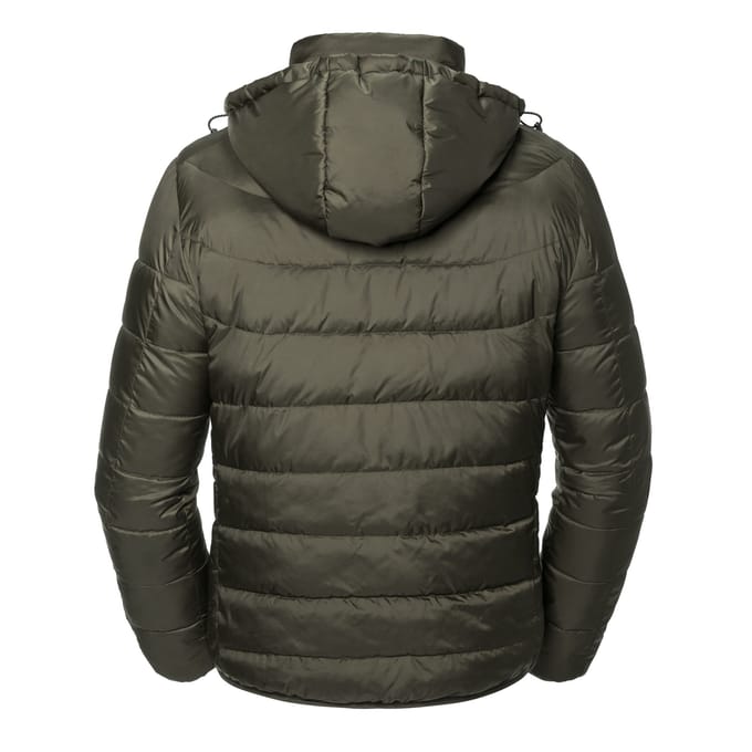 Russell Heren Nano Gewatteerd jack met capuchon (Donkere Olijf)