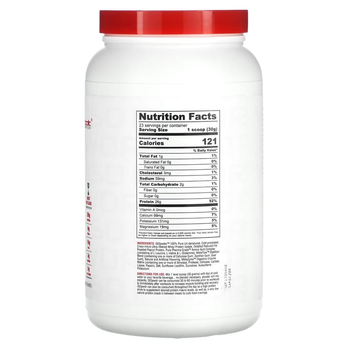 Metabolic Nutrition, ISOpwdr, Wei Eiwit Isolaat, Pindakaas Koekje, 1,52 pond (690 gr)
