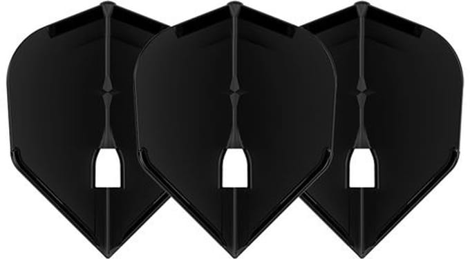 L-Style Champagne Flight L3 Shape Solid Black - Dart Flights