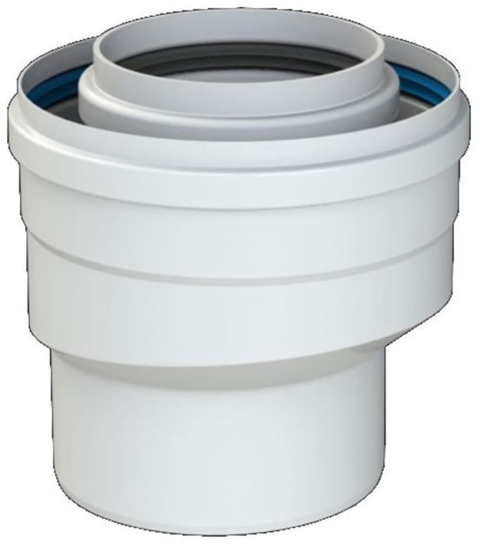 Brötje Adapter uitbreiding ADT60/100-80/125, konz., AL/PPS, wit, 7308354