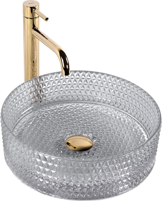 Rea Cristal Light Grey Opzetwastafel Grijs 35,5x35,5 cm