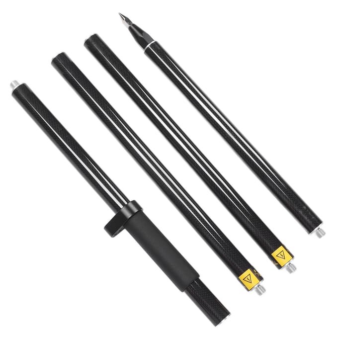 2 Meter 4 Sectie Meetstok RTK GPS Koolstofvezel Meten Prismastok met Waterpas 0mm Constante gray