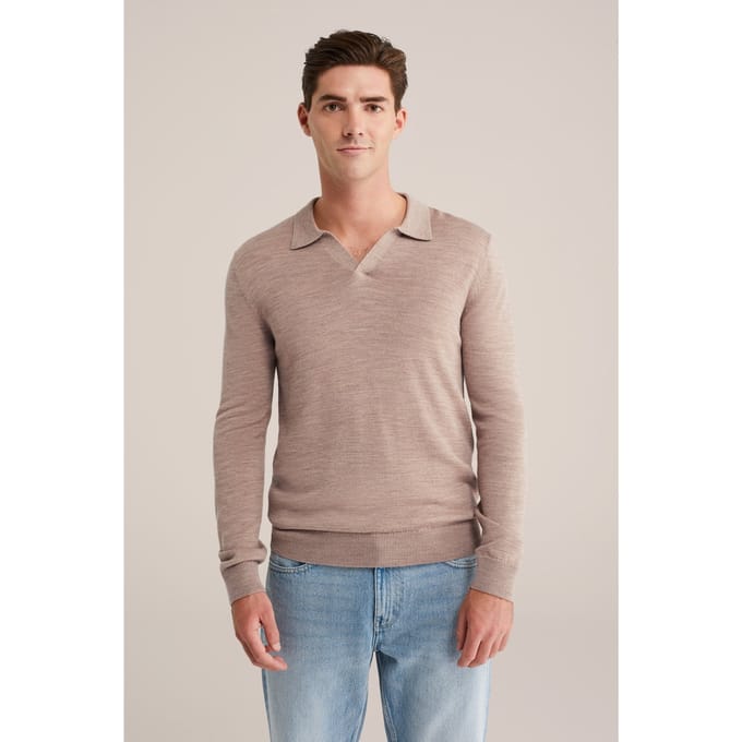 We Fashion Polo Light Brown Größe: M | Pullover Outlet | Herren | Braun