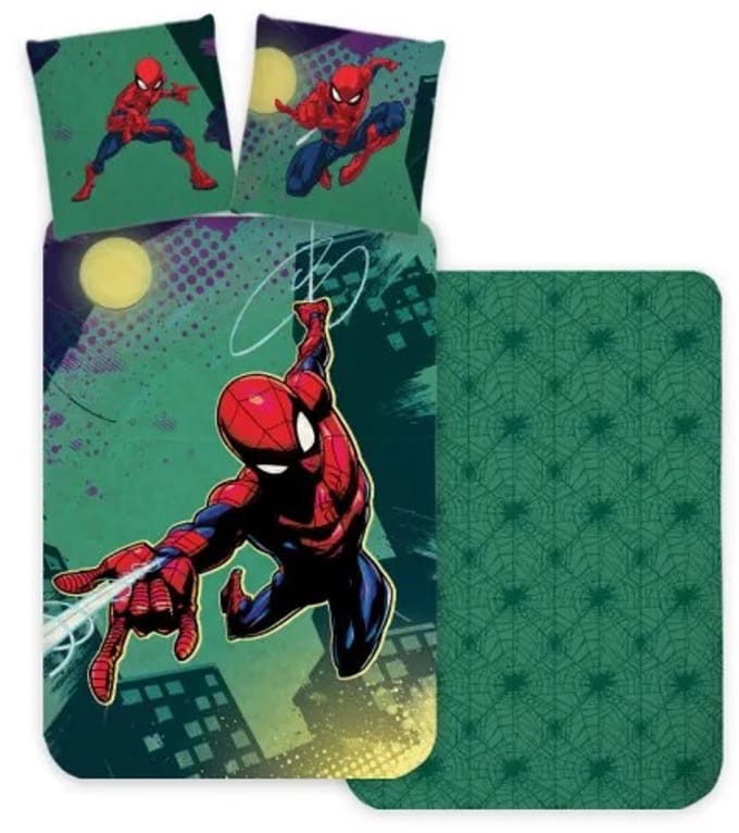 Spiderman Dekbedovertrek Green - 140 x 200 cm - 70 x 90 cm - Katoen