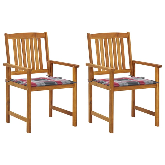 vidaXL - Tuinstoelen - 2 - st - met - kussens - massief - acaciahout
