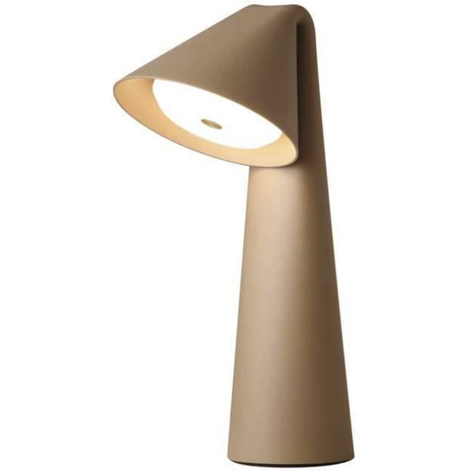 FRANDSEN LED tafellamp Ami, grijs-beige, 32 cm, dimbaar