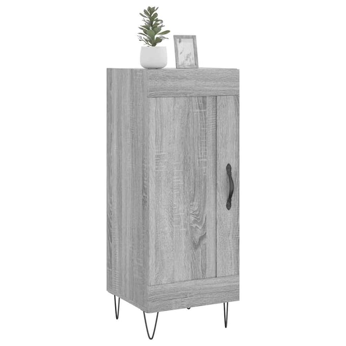 vidaXL - Dressoir - 34,5x34x90 - cm - bewerkt - hout - grijs - sonoma - eikenkleurig