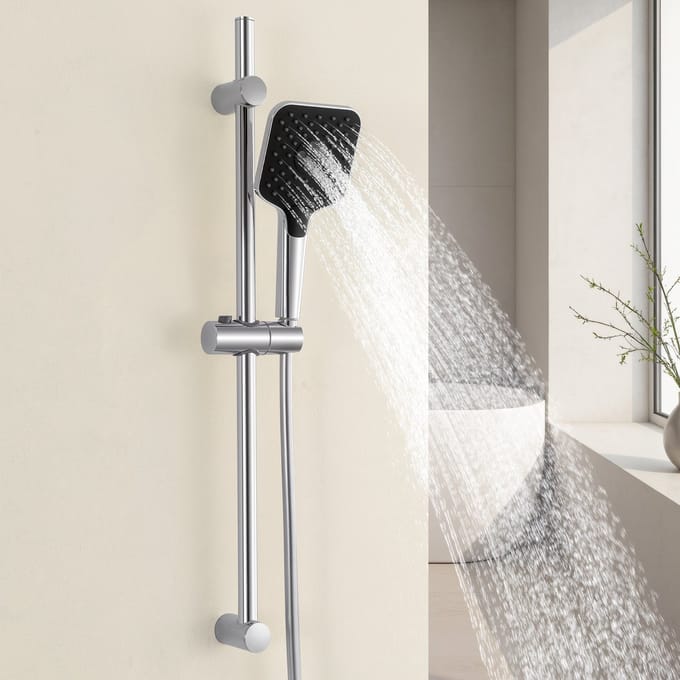 Auralum max Doucheset met Handdouche - 3 Standen Douchekop - 70 cm Glijstang - Regendouche - 3 Sproeistanden Handdouche - Met 150 cm Doucheslang - Chroom