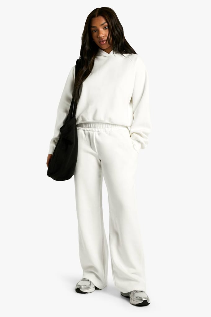 boohoo Dames Diepe Zoom Oversized Hoodie | Ecru | Maat: Large
