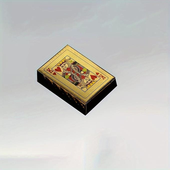 1 set speelkaarten, mini gouden speelkaarten, wasbare pvc-poker, partytafelspellenset 2pcs beige