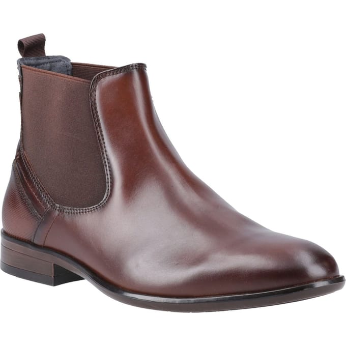 Pod Frank Leer/Textiel Herenlaarzen Cognac
