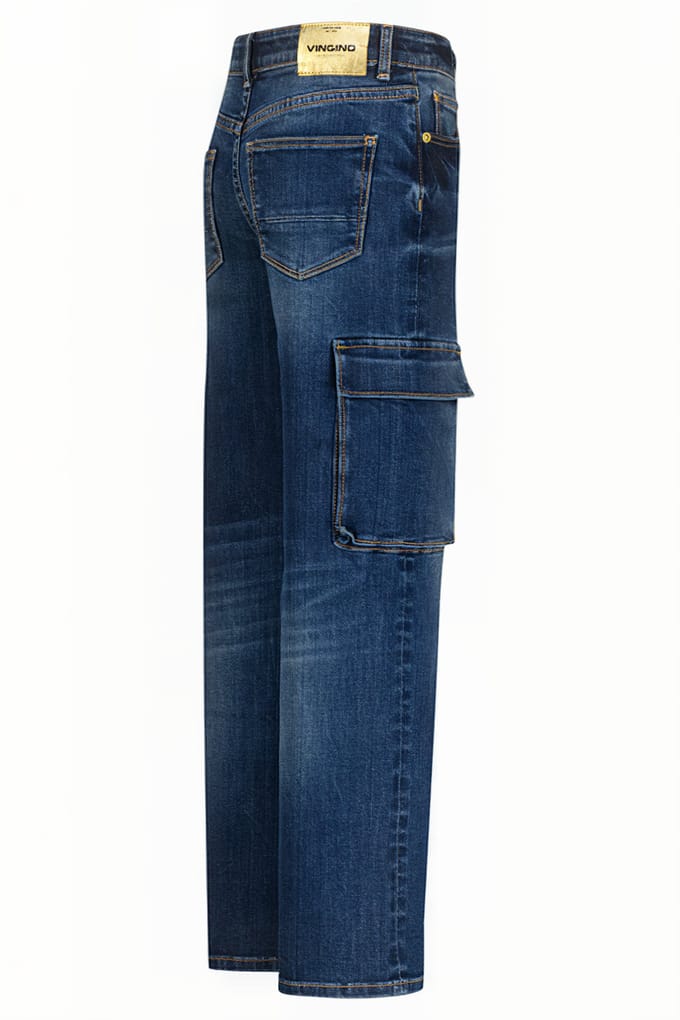 Vingino Coco Cargo Dark Used Maat: 2 | Spijkerbroeken Outlet | Unisex
