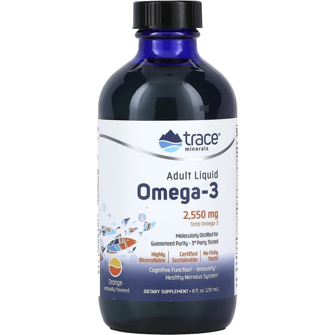 Trace, Volwassen Vloeibare Omega-3, Sinaasappel, 2.550 mg, 8 fl oz (237 ml)