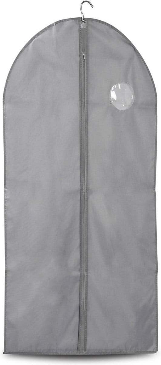 Blokker Kledinghoes - Kledingzak 150x60cm - Grijs - Met Rits