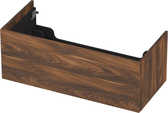 INK wastafelonderkast 1 lade greeploos push to open hout decor 100x45x38cm, noten