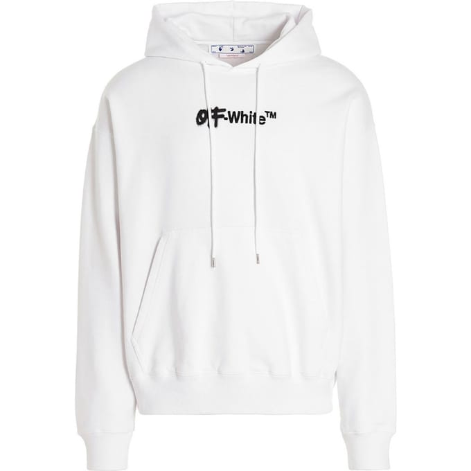 Gebroken witte spray Helvetica Skate Fit witte hoodie