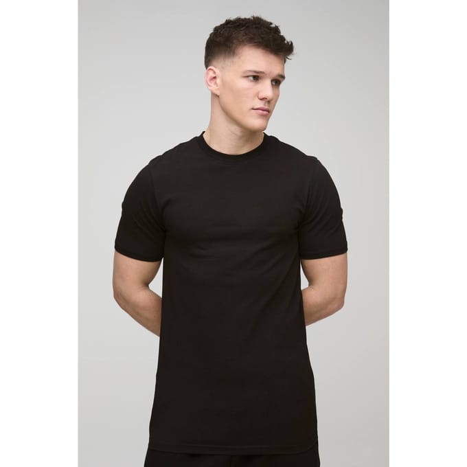Tall Essential Muscle Fit T-Shirt | Black | Size Small