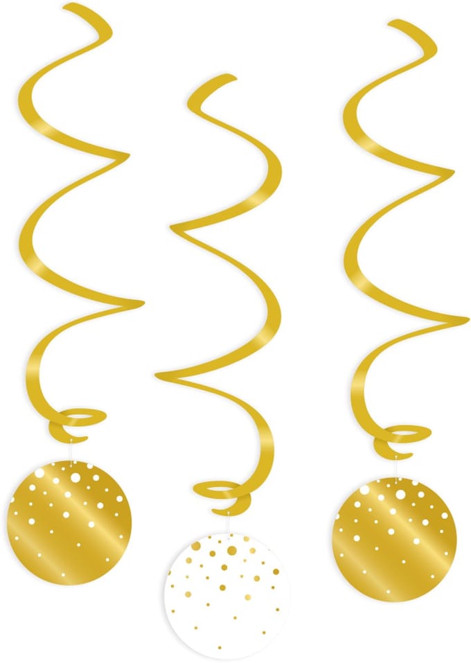Paperdreams - Swirl decorations gold/white - Bubbles