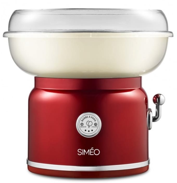 SIMEO Suikerspinmachine FBP450 – Rode Retro Cotton Candy Maker met Kwartsverwarming (voor Suiker & Snoep)