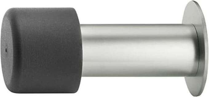 Deurstopper - Muurbevestiging - Deuren Beschermen - Met Rubber Buffer - 90 mm - Zilver