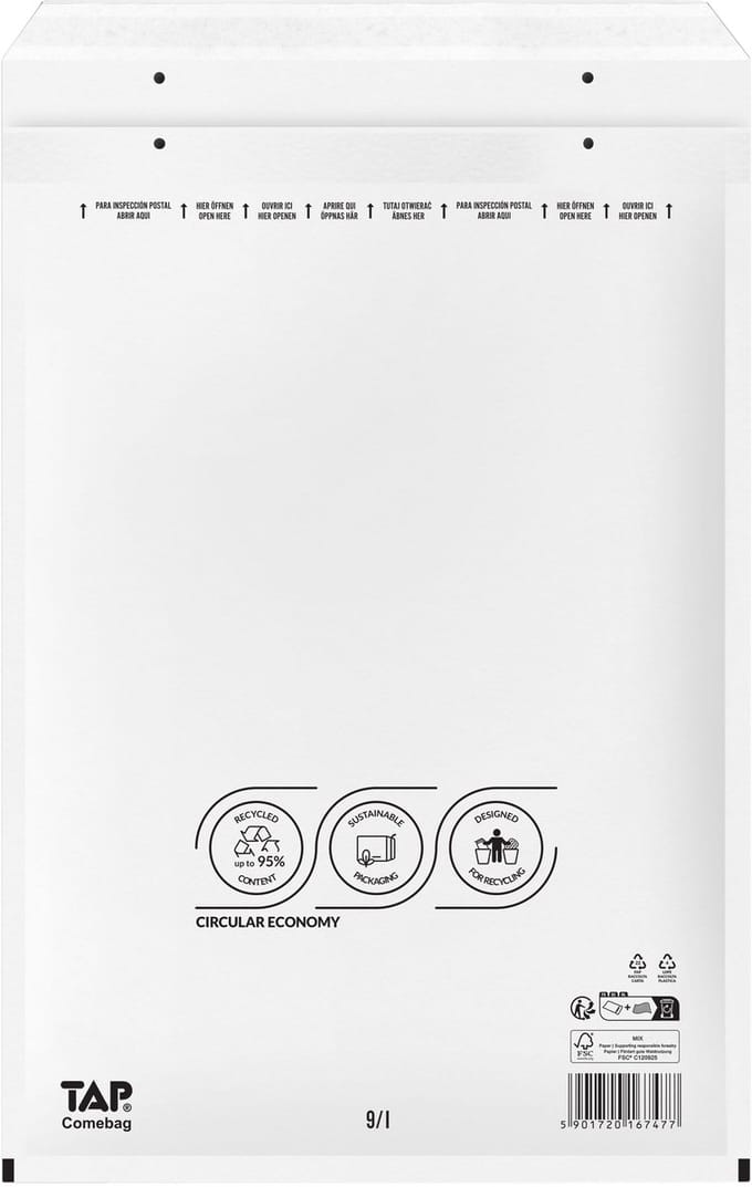 Envelop TAP Comebag luchtkussen nr19 320x455mm 100 stuks