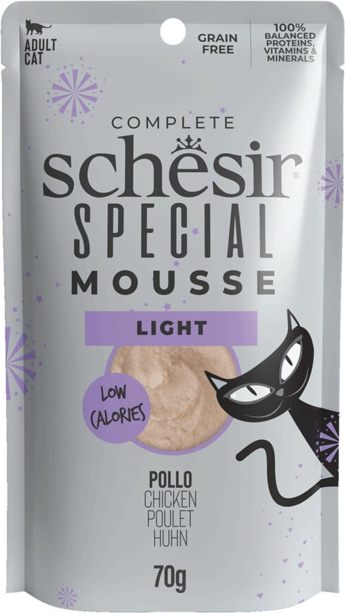 Schesir Special Cat Mousse Light Kip - 12 x 70 gr - Voordeelverpakking