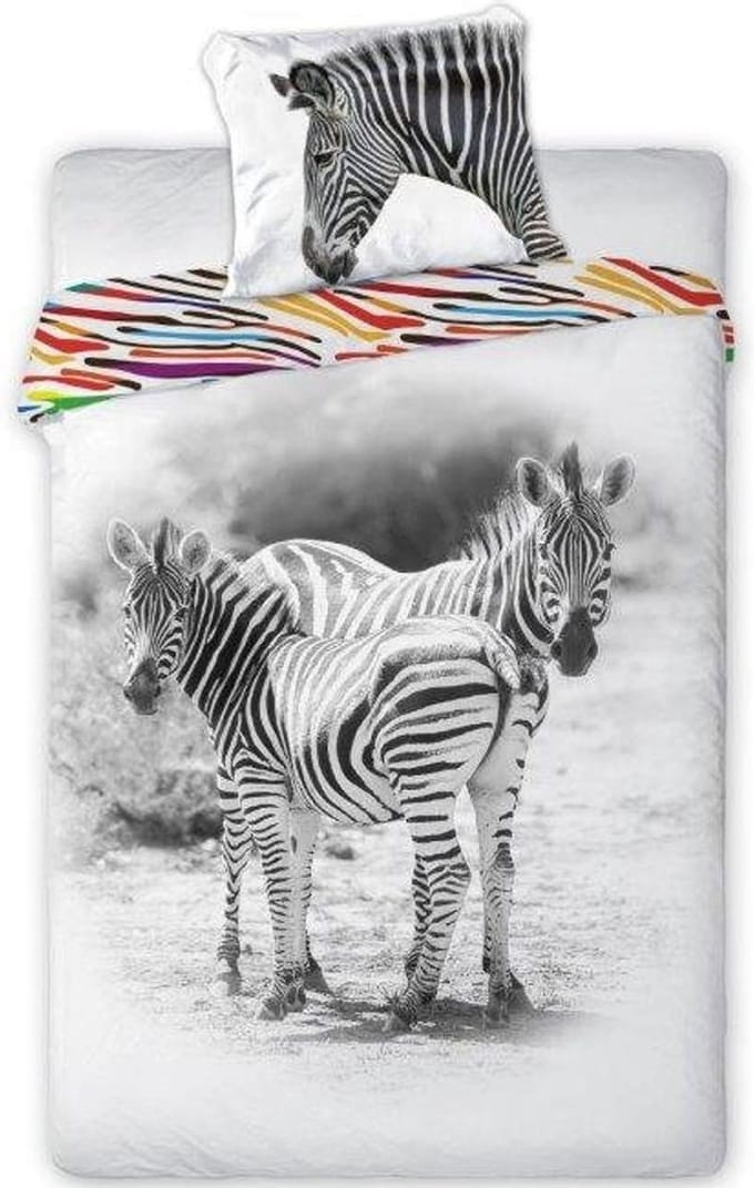 Animal Pictures Zebra - Dekbedovertrek - Eenpersoons - 140 x 200 / 70 x 90 cm - Katoen