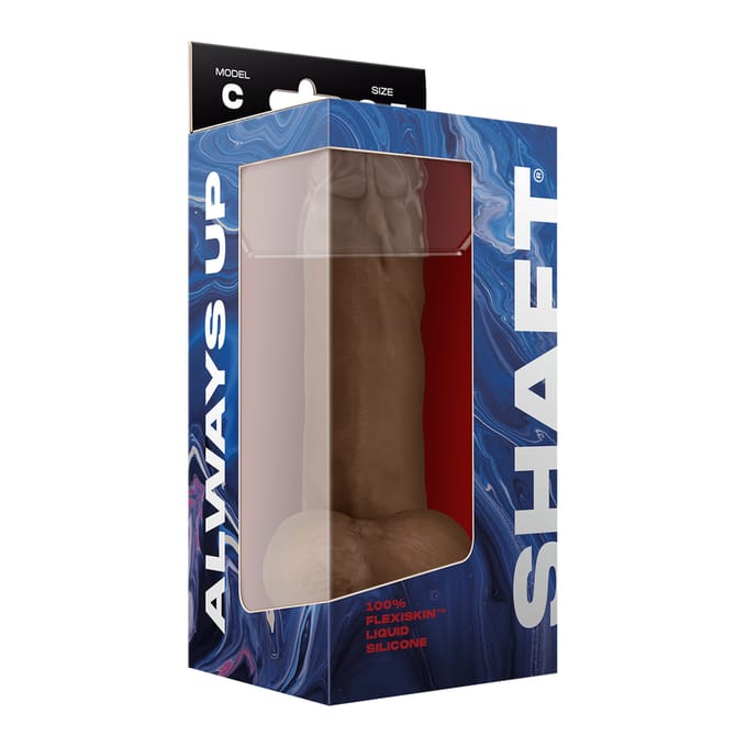 Shaft Model C 8.5 inch Liquid siliconen dildo met Balls Oak - Bruin - 22 cm