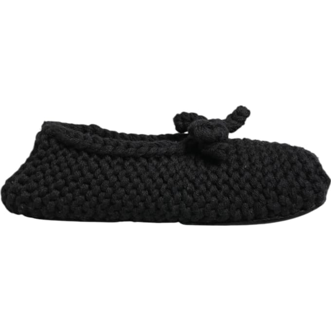 Dolce & Gabbana Zwarte Wol Gebreide Instapschoenen Ballerina Flats